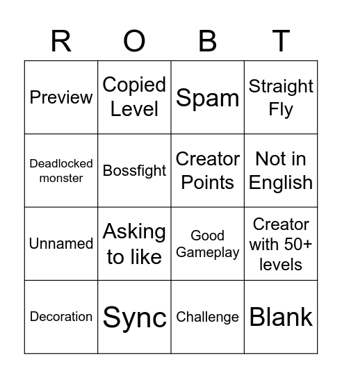 Recent Tab Bingo Card
