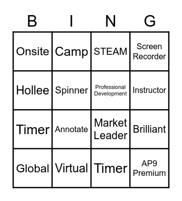 PROMETHEAN BINGO Card