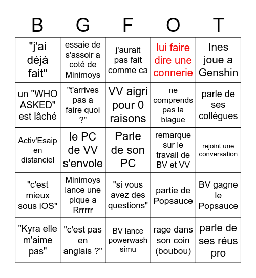 Bingo Anglo Bingo Card