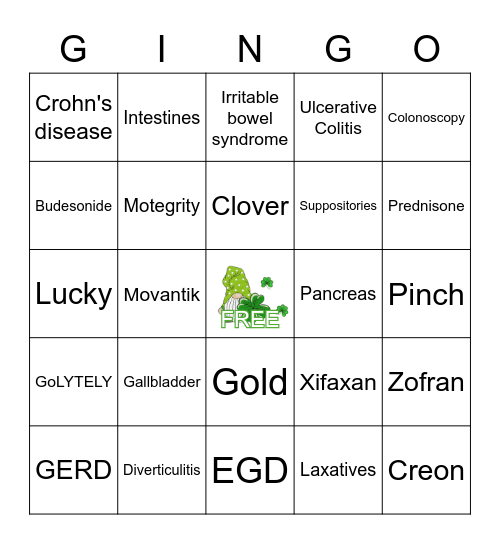 GI BINGO Card