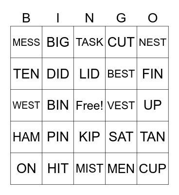 PUTTING TOGETHER SOUNDS Bingo Card