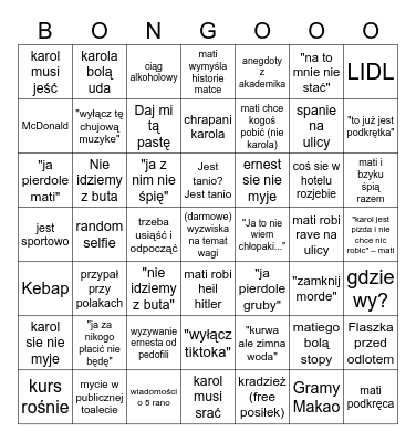 malta trip Bingo Card