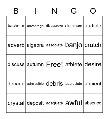 HARD BLENDING BINGO Card