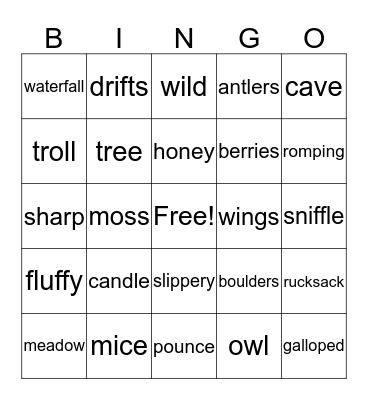Home For Christmas Bingo Card
