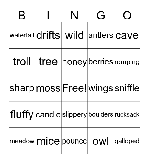 Home For Christmas Bingo Card