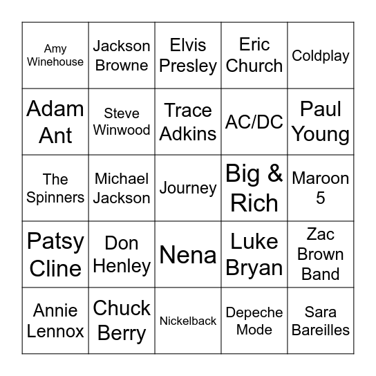 Game 2 Bingo Card