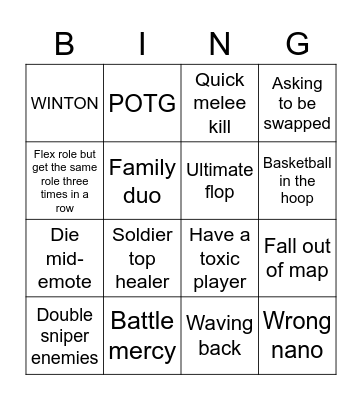 Seagull.exe's Overwatch Bingo Card