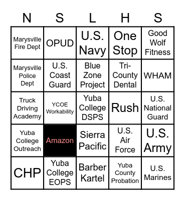 Career Fair Bingo Card