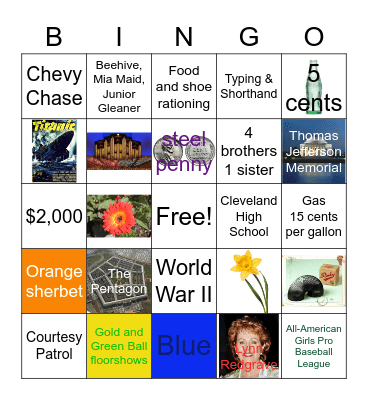 Jeanette Bingo Card