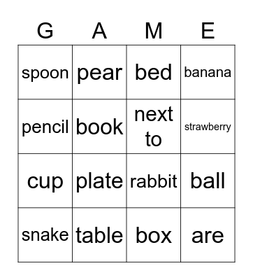 Practice Bingo Card
