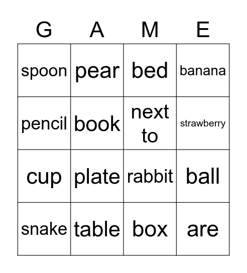 Practice Bingo Card