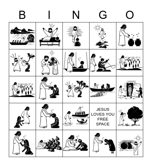 Miracles of Jesus Bingo Card