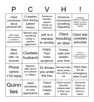 PCVH Bingo March 2023 Bingo Card