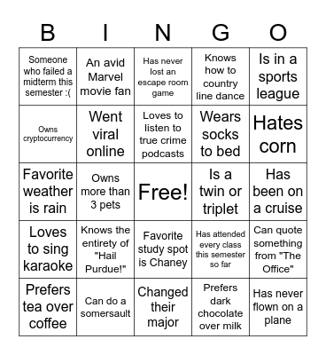 Module3 Bingo Card