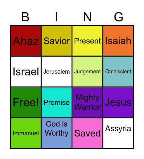 Bible Bingo Card