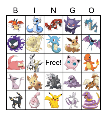 Pokemon Bingo Card