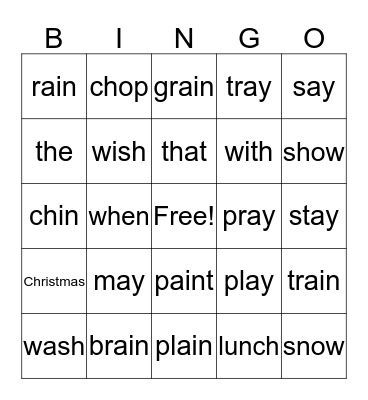 Christmas Bingo Card