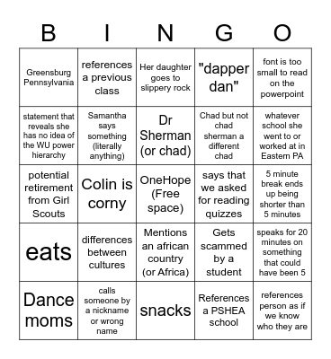 CS Bingo Card