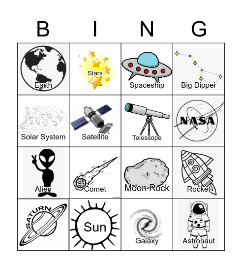 OUTER SPACE Bingo Card