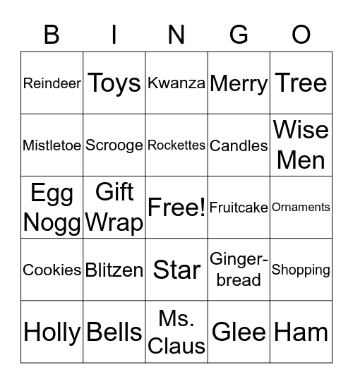 Holiday Bingo Card