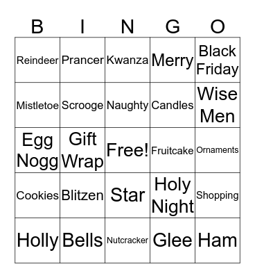 Holiday Bingo Card