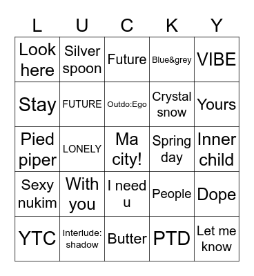 Shineelucky04 Bingo Card