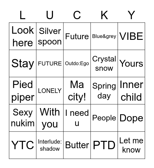 Shineelucky04 Bingo Card