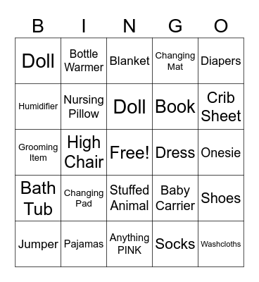 BABY Bingo Card