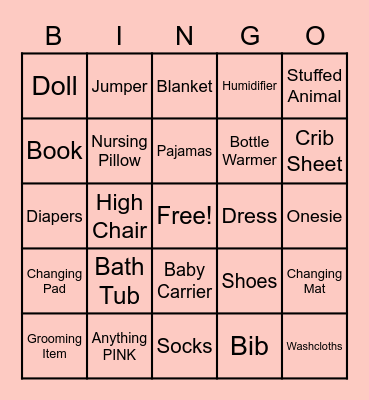 BABY Bingo Card