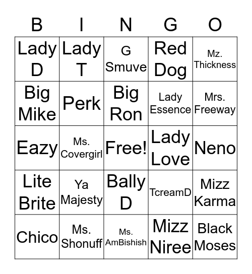 Ballaz Bingo Card