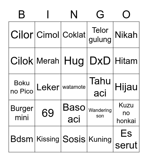 BTS Bingo Card