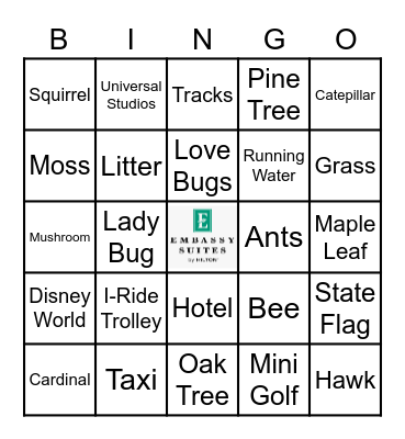 Embassy Suites Thrive Nature Walk Bingo Card