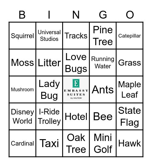 Embassy Suites Thrive Nature Walk Bingo Card