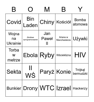 Bombusie Bingo Card