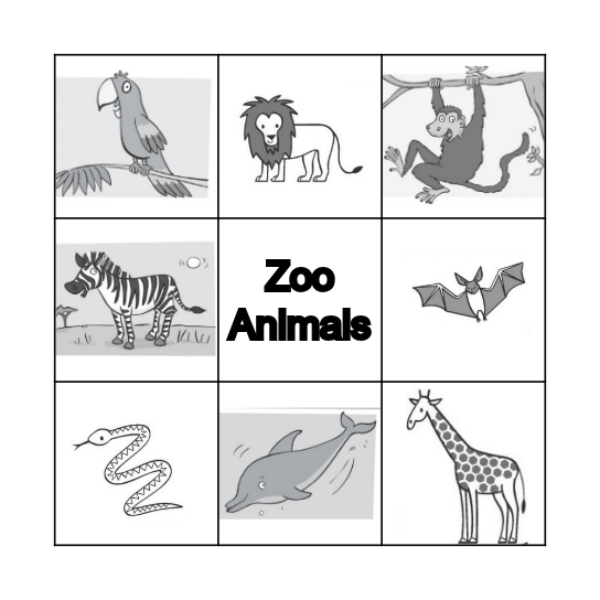 Animals Bingo Card