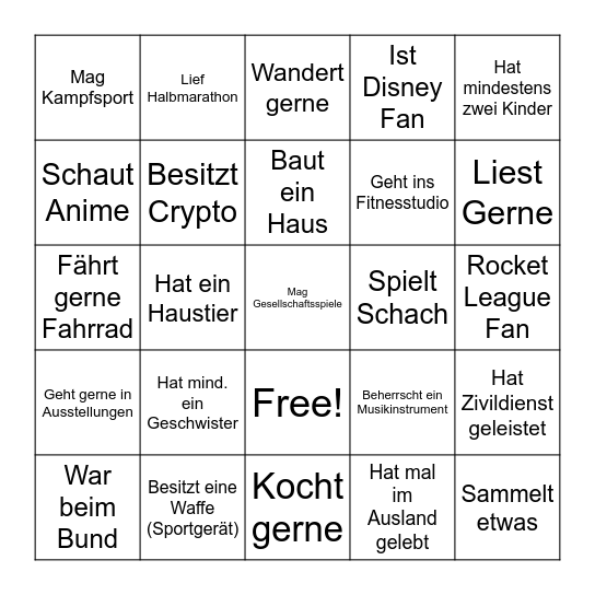 Kollegy Bingo Card