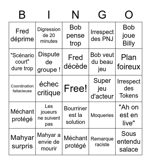 Aventures V2 Bingo Card