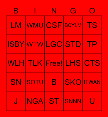 AB - SOTU Bingo Card