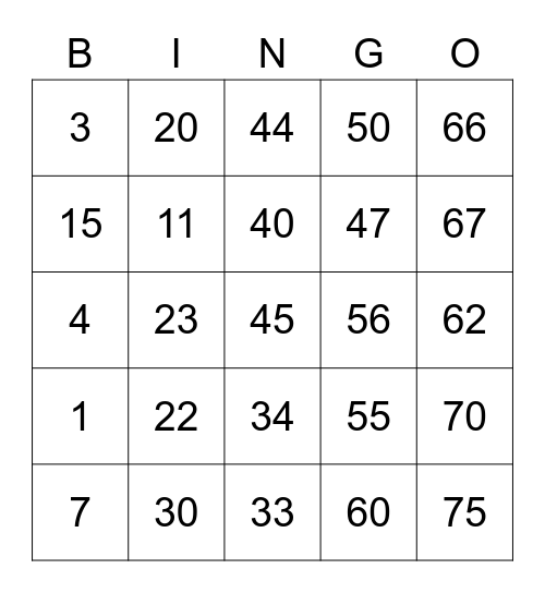 Punya Manchae Bingo Card