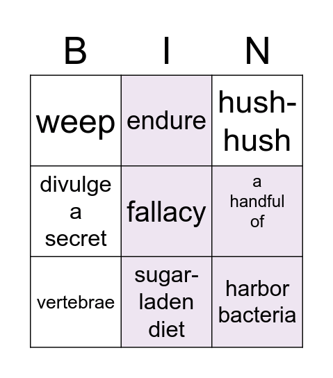 ROUND 1 Bingo Card