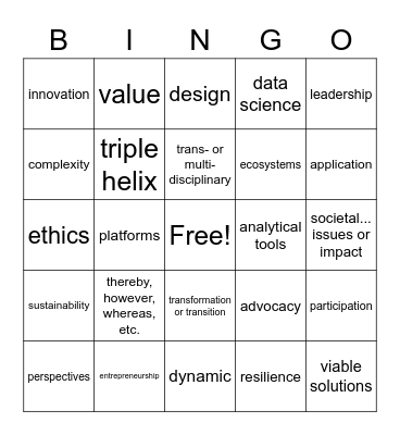 Science Bullshit Bingo Card