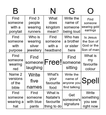 LISTEN Bingo Card