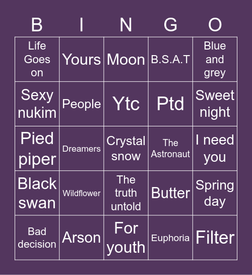 @rkive0713 Bingo Card