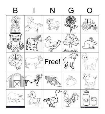 Farm Bingo Card