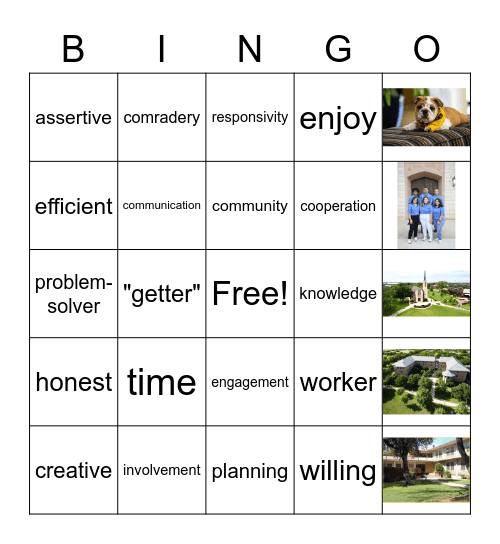 Resident Assistant Bingo Card