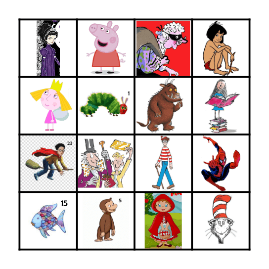 Book Character Bingo Card