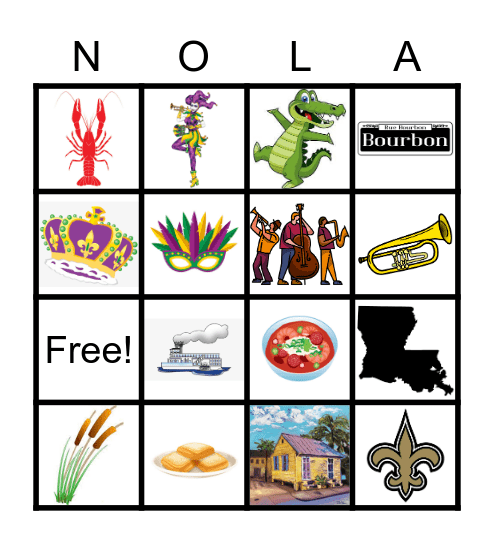 New Orleans Bingo Card