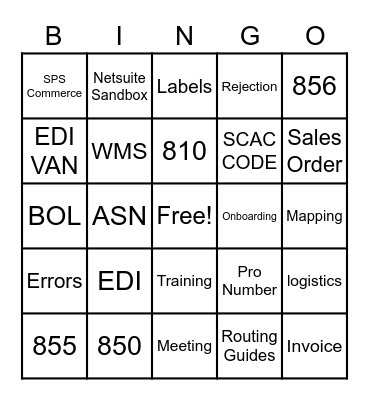 EDI Bingo Card