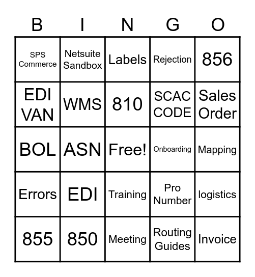 EDI Bingo Card