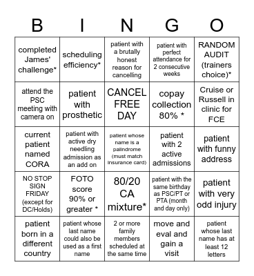 PSC MEGA BINGO Card